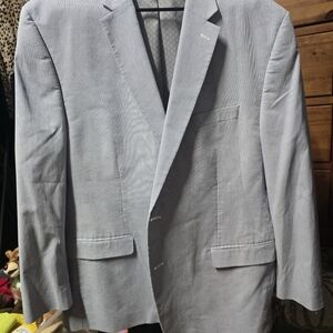 Chaps Men's Blue Striped Blazer